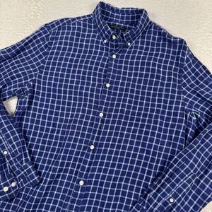 Banana Republic‎ Shirt Men's L Camden Standard Fit 100% Linen Lightweight Plaid